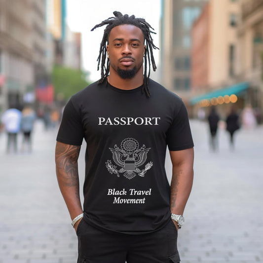 Mens Black Passport Tee